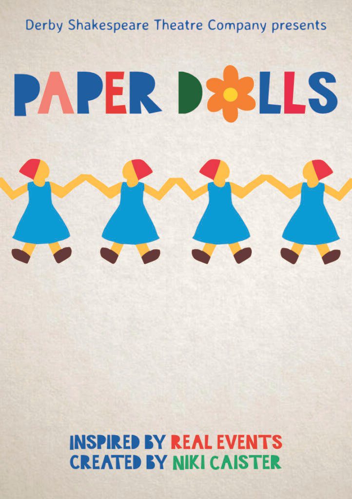 Programme cover for Derby Shakespeare Theatre Company's production of 'Paper Dolls'